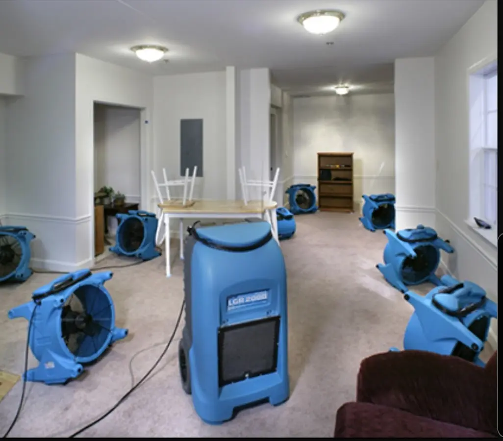 Air movers and dehumidifier setup for Water Extraction & Removal in Center Point